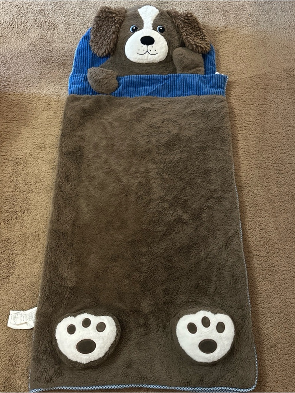 Hugfun Kids Slumber Sleeping Bag Animal Puppy Dog Soft Cozy Camping